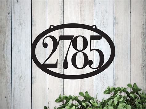 oval metal house number signs|Metal House Number Sign, Hanging Oval Address .